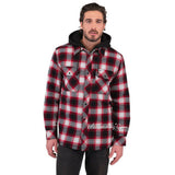 NWT Boston Traders Hooded Plaid Flannel Shirt Jacket Warm Quilted Lining L/XL