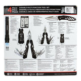 NEW 4 Piece 14in1 & 13in1 Multi-Function Snap Tool Set Folding Knife Flashlight