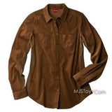 NWT Merona Stylist Super Soft Corduroy Fitted Top Long Sleeve Classic Shirt XS/M