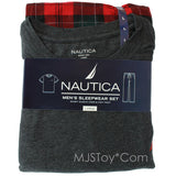 Nautica Men's Pajama Sleepwear Set Short Sleeve Crew Tee & Knit Fleece Pant