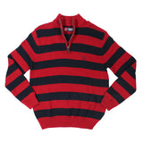 CHAPS by Ralph Lauren Men 100% Cotton 1/4 Zip Pullover Sweater StripesSweae