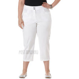 Rafaella Classic Stretch Poplin Cargo Higher Rise Straight Hip Capri Pants $58