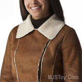 NWT Xhilaration Women Brown Cropped Faux Jacket Coat L