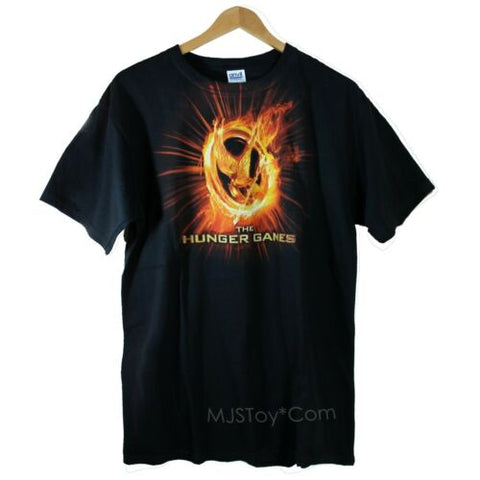 NEW Hunger Games Logo Fire Mockingjay Men T-shirt May the odd be in your favor L