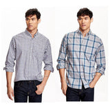 NWT Old Navy Men's Classic Regular Fit Long Sleeve 100% Cotton Plaid Shirt