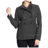 NWT Old Navy Stylist Women Cropped Pea Coat Peacoat Jacket Blazer Gray Size M L