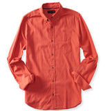 Aeropostale Men Long Sleeve Button Solid Slub Woven Shirt Red/Black/Blue