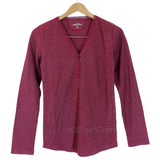 NWT Eddie Bauer Henley Thermal Shirt 3 Button V-Neck Women T-Shirt 6 Colors S-XL