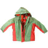NWT Shilav Toddler Boy Green Red Warm Nylon Jacket Cozy Hooded Winter Coat 2T/3T