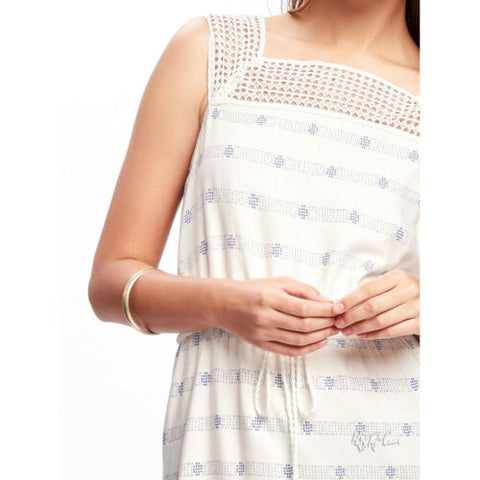NWT Old Navy Cute Stylist Beautiful Crochet-Yoke Soft Linen-Blend Midi JNL Trading NWT Old Navy Cute Stylist Beautiful Crochet-Yoke Soft Linen-Blend Midi JNL Trading