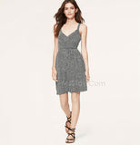NWT Ann Taylor LOFT MINI CHEVRON PRINT TANK Cute Comfy Flattering Dress SZ S/M