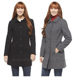 NWT Merona Women's Stylist Long Wool Coat Winter Jacket Gray or Black Size S