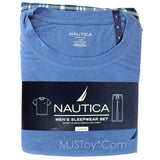 Nautica Men's Pajama Sleepwear Set Short Sleeve Crew Tee & Knit Fleece Pant