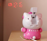 NEW LED Hello Kitty Projection Alarm Clock Radio Digital Tuning+Battery Back up