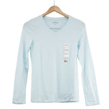 Eddie Bauer Women's Long Sleeve Scoop/V-Neck Cotton Slim Tee T-Shirt