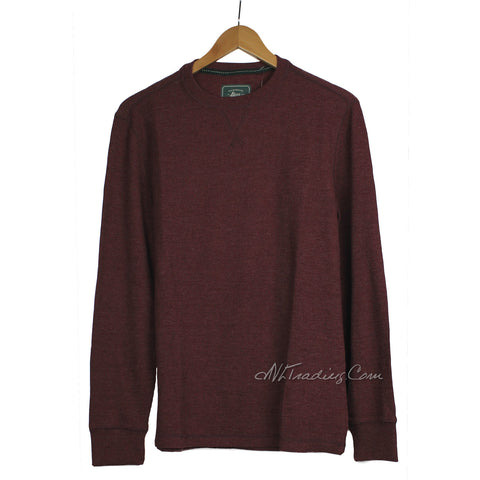 Men's Classic Fit Waffle-Knit Heavy Thermal Shirt (S, Burgundy) at   Men's Clothing store