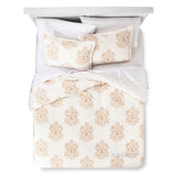 Threshold Trade Medallion Linen Cotton Blend 3 Pc Duvet Cover Set FULL/QUEEN