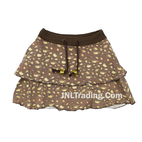 Classic Kids Toddler Baby Girl Brown Leopard Print Drawstring Skirt Cotton