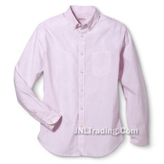 Merona Men Fun Pink True White Striped Button Down Everyday Cotton