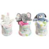 Little Miracles 2 Piece Hug n Snug Sherpa Blanket & Plush Bunny/Elephant/Dog