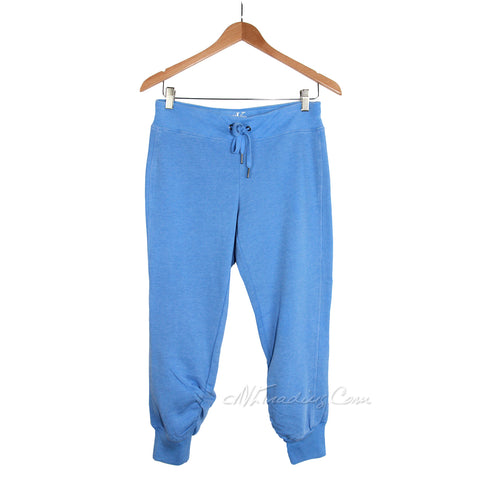 Calvin Klein Cuffed Drawstring Capri Pants in Blue