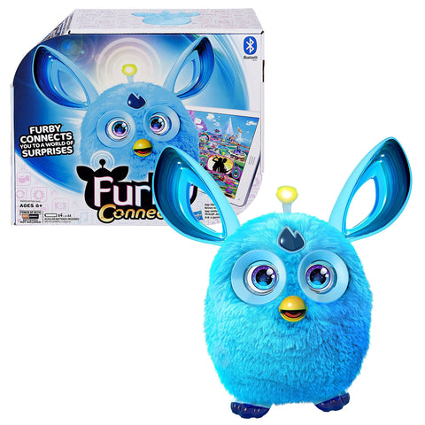 Furby Year 2016 Connect Series 6 Inch Tall Electronic App Plush Toy Figure - BLUE FURBY with Light-Up Antenna