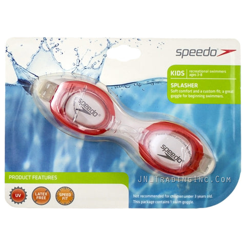 Speedo Kids SPLASHER Swimming Goggles ages 3-8 Swim Goggle UV Speed Fit Pink