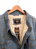 LEE Sherpa Lined Blue/Black Denim Durable Warm Shirt Jacket