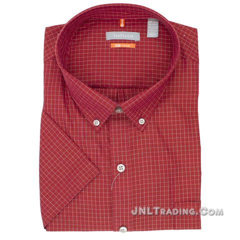 Van Heusen Traveler Men's Plaid Short Sleeve Button Up Shirt Van Heusen Traveler Men's Plaid Short Sleeve Button Up Shirt