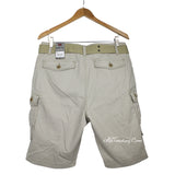 Iron Co. Men's Stretch Fabric Belted Cargo Shorts Camo/Birch/Husk