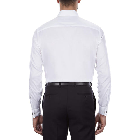 Calvin Klein Steel+ Men's White Dress Shirt Regular Fit French Cuff No JNL Trading Calvin Klein Steel+ Men's White Dress Shirt Regular Fit French Cuff No JNL Trading