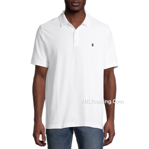 IZOD Men's Classic White Cotton Blend Short Sleeve Polo shirt