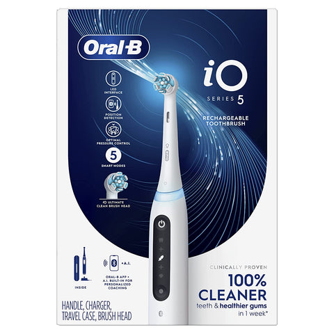 Oral-B iO Series 5 Electric Toothbrush + Brush Head, Rechargeable, whi –  JNL Trading