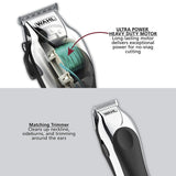 Wahl Clipper 79524-5201 Deluxe Chrome Pro Hair and Beard Clipping Trimmers Kit