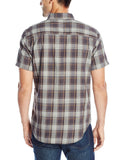 GH Bass Rock River Texture Men's Short Sleeve Plaid 100% Cotton Shirt