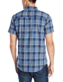 GH Bass Rock River Texture Men's Short Sleeve Plaid 100% Cotton Shirt