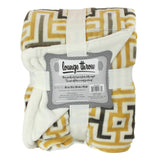 Warm Super luxurious Soft Lounge Throw Blanket Geometric Yellow 60"x70"