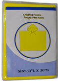 NEW Lightweight Vinyl Children Rain Poncho/ kids raincoat Blue/Yellow 33x30
