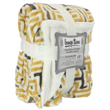 Warm Super luxurious Soft Lounge Throw Blanket Geometric Yellow 60"x70"