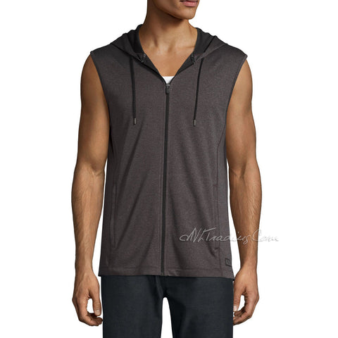 Bonded Mesh Jersey MSX Michael Strahan Active Lightweight Sleeveless Hoodie