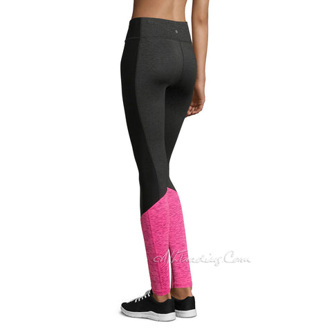 Xersion Black Pink Stretch Mid Rise Fitted Performance Legging