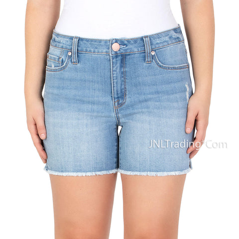 Seven7 Women’s High Rise Weekend Denim Shorts — Blue, Size 8