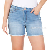 Seven7 Ladies 5" inseam Fray Hem Denim Weekend Short Light/Dark Wash $59