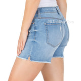 Seven7 Ladies 5" inseam Fray Hem Denim Weekend Short Light/Dark Wash $59