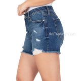 Seven7 Ladies 5" inseam Fray Hem Denim Weekend Short Light/Dark Wash $59