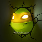 3DLightFX Teenage Mutant Ninja Turtles TMNT Series 3D Deco Night Light - MICHELANGELO HEAD