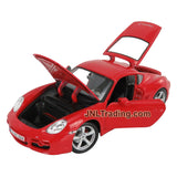 Maisto Special Edition Series 1:18 Scale Die Cast Car Set - Red Coupe Roadster PORSCHE CAYMAN S with Display Base