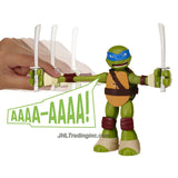 Playmates Year 2014 Nickelodeon Teenage Mutant Ninja Turtles 8-1/2 Inch Tall Electronic Action Figure - STRETCH 'N' SHOUT LEONARDO with 2 Katana Swords Plus Stretch and Sound FX