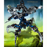 Lego Year 2008 Limited Edition Bionicle Series Figure with Vehicle Set # 8954 - Mazeka with Helryx Swamp Strider Plus Midak Skyblaster that Rotates 360 Degrees and 9 Light Spheres (Total Pieces: 301)