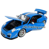 Maisto Special Edition Series 1:18 Scale Die Cast Car Set - Blue Sports Coupe PORSCHE 911 GT3 RS 4.0 with Spoiler & Base (Dim: 9-1/2" x 4" x 2-1/2")